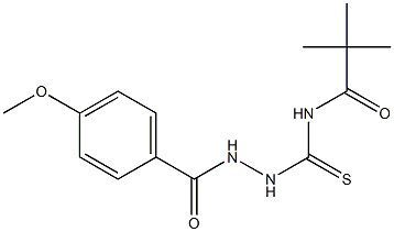 N-{[2-(4-methoxybenzoyl)hydrazino]carbothioyl}-2,2-dimethylpropanamide Struktur