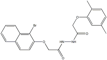 N'-{2-[(1-bromo-2-naphthyl)oxy]acetyl}-2-(2,5-dimethylphenoxy)acetohydrazide Struktur