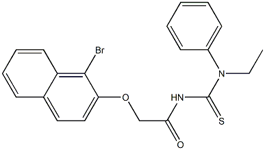 N'-{2-[(1-bromo-2-naphthyl)oxy]acetyl}-N-ethyl-N-phenylthiourea Struktur