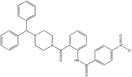 N-{2-[(4-benzhydryl-1-piperazinyl)carbonyl]phenyl}-4-nitrobenzamide Struktur