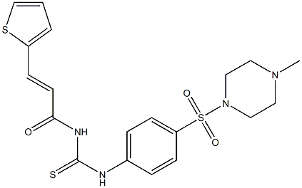 N-{4-[(4-methyl-1-piperazinyl)sulfonyl]phenyl}-N'-[(E)-3-(2-thienyl)-2-propenoyl]thiourea Struktur