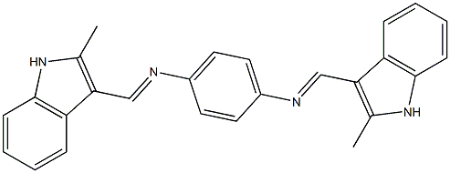 N-[(E)-(2-methyl-1H-indol-3-yl)methylidene]-N-(4-{[(E)-(2-methyl-1H-indol-3-yl)methylidene]amino}phenyl)amine Struktur