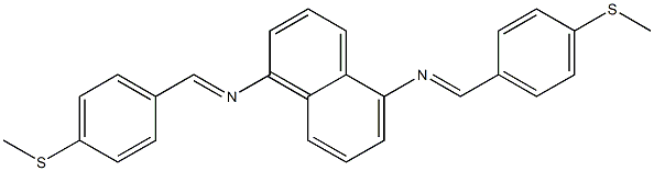 N-{(E)-[4-(methylsulfanyl)phenyl]methylidene}-N-[5-({(E)-[4-(methylsulfanyl)phenyl]methylidene}amino)-1-naphthyl]amine Struktur