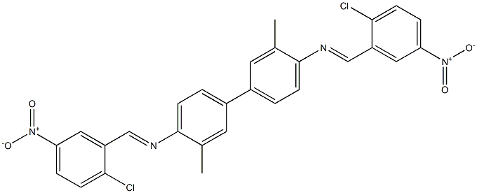 N-[(E)-(2-chloro-5-nitrophenyl)methylidene]-N-(4'-{[(E)-(2-chloro-5-nitrophenyl)methylidene]amino}-3,3'-dimethyl[1,1'-biphenyl]-4-yl)amine Struktur