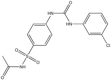 N-acetyl-4-{[(3-chloroanilino)carbonyl]amino}benzenesulfonamide Struktur