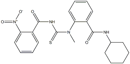 N-cyclohexyl-2-(methyl{[(2-nitrobenzoyl)amino]carbothioyl}amino)benzamide Struktur