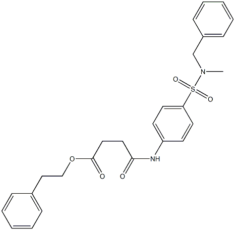 phenethyl 4-(4-{[benzyl(methyl)amino]sulfonyl}anilino)-4-oxobutanoate Struktur