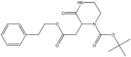 tert-butyl 3-oxo-2-[2-oxo-2-(phenethyloxy)ethyl]-1-piperazinecarboxylate Struktur