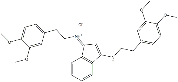 N-{3-[(3,4-dimethoxyphenethyl)amino]-1H-inden-1-yliden}-2-(3,4-dimethoxyphenyl)-1-ethanaminium chloride Struktur