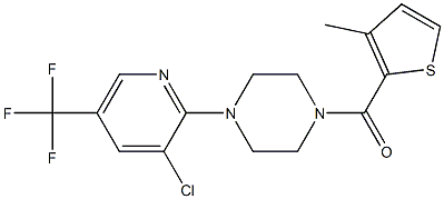 {4-[3-chloro-5-(trifluoromethyl)-2-pyridinyl]piperazino}(3-methyl-2-thienyl)methanone Struktur