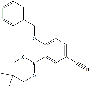 4-Benzyloxy-3-(5,5-dimethyl-1,3,2-dioxaborinan-2-yl)benzonitrile Struktur