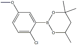 2-(2-Chloro-5-methoxyphenyl)-4,4,6-trimethyl-1,3,2-dioxaborinane Struktur