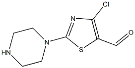 4-chloro-2-(piperazin-1-yl)thiazole-5-carbaldehyde Struktur