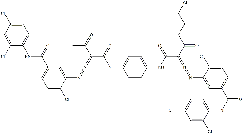 3,3'-[2-(2-Chloroethyl)-1,4-phenylenebis[iminocarbonyl(acetylmethylene)azo]]bis[N-(2,4-dichlorophenyl)-4-chlorobenzamide] Struktur