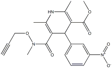 2,6-Dimethyl-4-(3-nitrophenyl)-5-[[methyl[(2-propynyl)oxy]amino]carbonyl]-1,4-dihydropyridine-3-carboxylic acid methyl ester Struktur