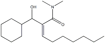 (Z)-2-(Hydroxy(cyclohexyl)methyl)-N,N-dimethyl-2-nonenamide Struktur