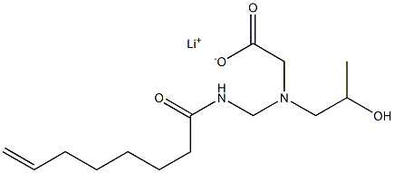 N-(2-Hydroxypropyl)-N-(7-octenoylaminomethyl)glycine lithium salt Struktur