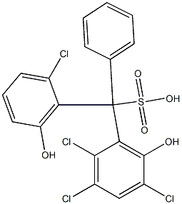 (2-Chloro-6-hydroxyphenyl)(2,3,5-trichloro-6-hydroxyphenyl)phenylmethanesulfonic acid Struktur