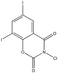 6,8-Diiodo-3-chloro-2H-1,3-benzoxazine-2,4(3H)-dione Struktur