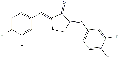 2,5-Bis[(E)-3,4-difluorobenzylidene]cyclopentan-1-one Struktur