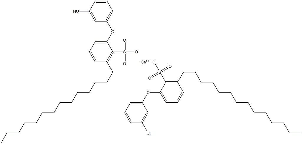 Bis(3'-hydroxy-3-tetradecyl[oxybisbenzene]-2-sulfonic acid)calcium salt Struktur