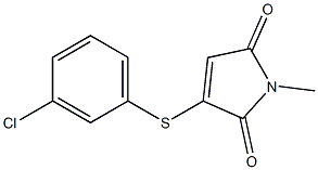 2-(3-Chlorophenylthio)-N-methylmaleimide Struktur