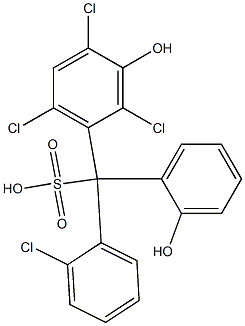 (2-Chlorophenyl)(2,4,6-trichloro-3-hydroxyphenyl)(2-hydroxyphenyl)methanesulfonic acid Struktur