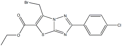 2-(4-Chlorophenyl)-6-(bromomethyl)thiazolo[3,2-b][1,2,4]triazole-5-carboxylic acid ethyl ester Struktur