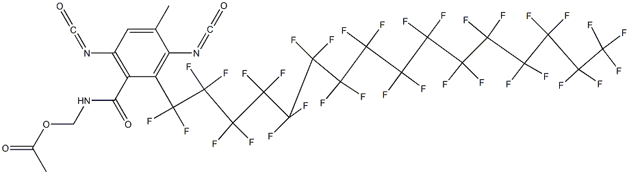 N-(Acetyloxymethyl)-2-(tritriacontafluorohexadecyl)-3,6-diisocyanato-4-methylbenzamide Struktur