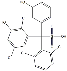 (2,6-Dichlorophenyl)(2,5-dichloro-3-hydroxyphenyl)(3-hydroxyphenyl)methanesulfonic acid Struktur