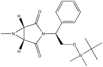 (1S,5R)-3-[(S)-1-Phenyl-2-(tert-butyldimethylsilyloxy)ethyl]-6-methyl-3,6-diazabicyclo[3.1.0]hexane-2,4-dione Struktur