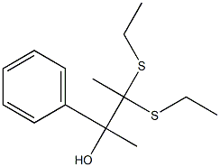 3-Hydroxy-3-phenyl-2-butanone diethyl dithioacetal Struktur