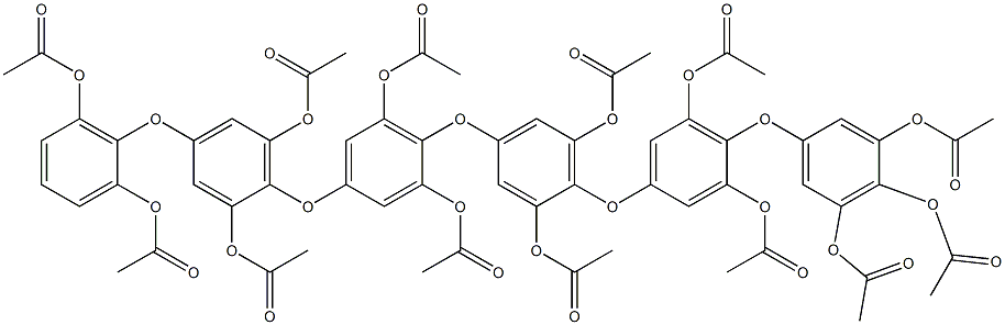 4-[4-[4-[4-(2,6-Diacetoxyphenoxy)-2,6-diacetoxyphenoxy]-2,6-diacetoxyphenoxy]-2,6-diacetoxyphenoxy]-2,3',4',5',6-pentaacetoxydiphenyl ether Struktur