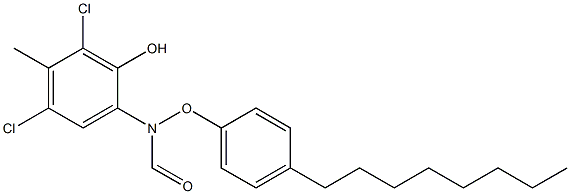 2-(4-Octylphenoxyformylamino)-4,6-dichloro-5-methylphenol Struktur