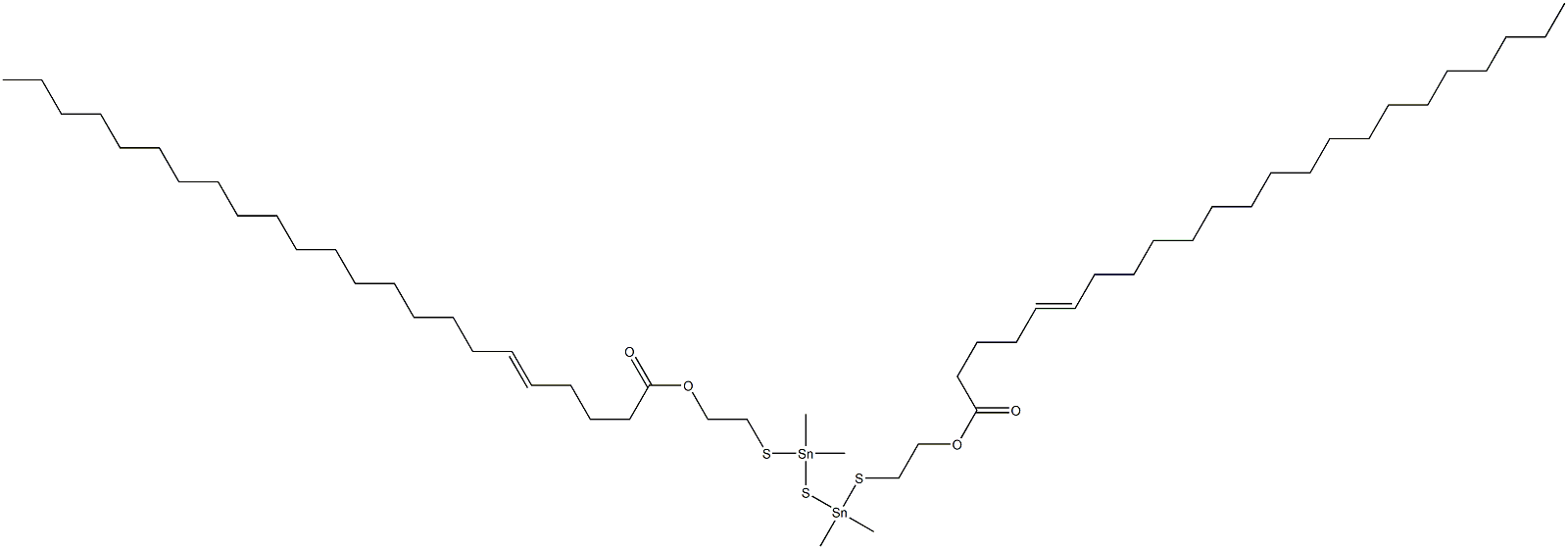 Bis[dimethyl[[2-(4-docosenylcarbonyloxy)ethyl]thio]stannyl] sulfide Struktur