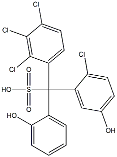 (2-Chloro-5-hydroxyphenyl)(2,3,4-trichlorophenyl)(2-hydroxyphenyl)methanesulfonic acid Struktur