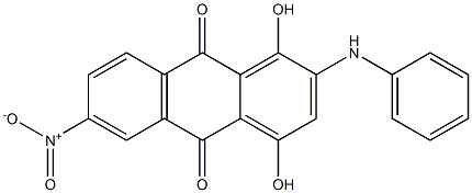 2-Anilino-1,4-dihydroxy-6-nitroanthraquinone Struktur