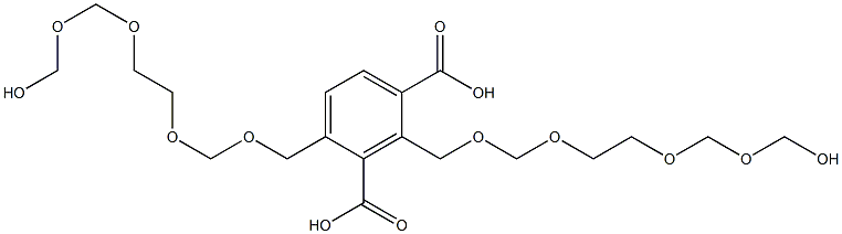 2,4-Bis(10-hydroxy-2,4,7,9-tetraoxadecan-1-yl)isophthalic acid Struktur