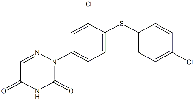 2-[3-Chloro-4-(4-chlorophenylthio)phenyl]-1,2,4-triazine-3,5(2H,4H)-dione Struktur