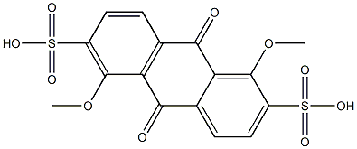 1,5-Dimethoxy-9,10-dihydro-9,10-dioxoanthracene-2,6-disulfonic acid Struktur