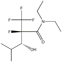 (2R,3R)-N,N-Diethyl-2-fluoro-2-trifluoromethyl-3-hydroxy-4-methylpentanamide Struktur