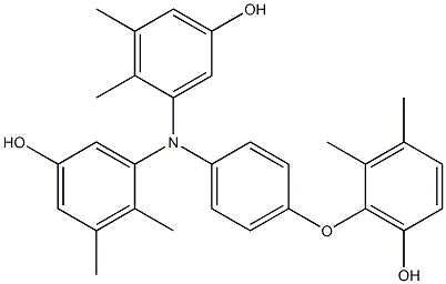 N,N-Bis(5-hydroxy-2,3-dimethylphenyl)-4-(6-hydroxy-2,3-dimethylphenoxy)benzenamine Struktur