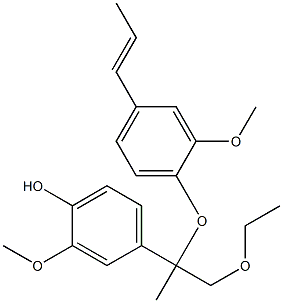 2-(4-Hydroxy-3-methoxyphenyl)-1-ethoxy-2-methyl-2-[4-[(E)-1-propenyl]-2-methoxyphenoxy]ethane Struktur