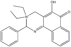 2,3,4,6-Tetrahydro-5-hydroxy-6-oxo-2-phenyl-3,3-diethylbenzo[h]quinazolin-3-ium Struktur