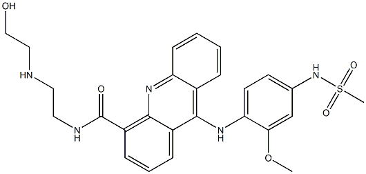 N-[2-(2-Hydroxyethylamino)ethyl]-9-(4-methylsulfonylamino-2-methoxyphenylamino)acridine-4-carboxamide Struktur