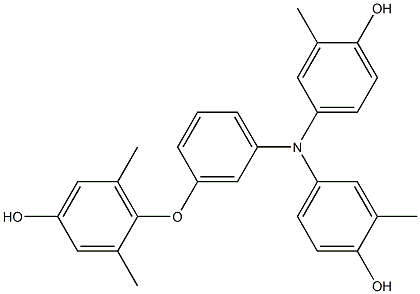 N,N-Bis(4-hydroxy-3-methylphenyl)-3-(4-hydroxy-2,6-dimethylphenoxy)benzenamine Struktur