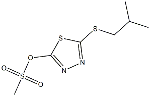 Methanesulfonic acid 5-(2-methylpropylthio)-(1,3,4-thiadiazol-2-yl) ester Struktur