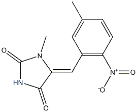 1-Methyl-5-[3-methyl-6-nitrobenzylidene]imidazolidine-2,4-dione Struktur