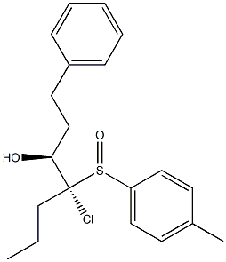 (3S,4R)-4-Chloro-4-(p-tolylsulfinyl)-1-phenylheptan-3-ol Struktur