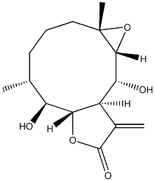 (3aR,4R,5R,6S,10R,11S,11aS)-Decahydro-5,6-epoxy-4,11-dihydroxy-6,10-dimethyl-3-methylenecyclodeca[b]furan-2(3H)-one Struktur